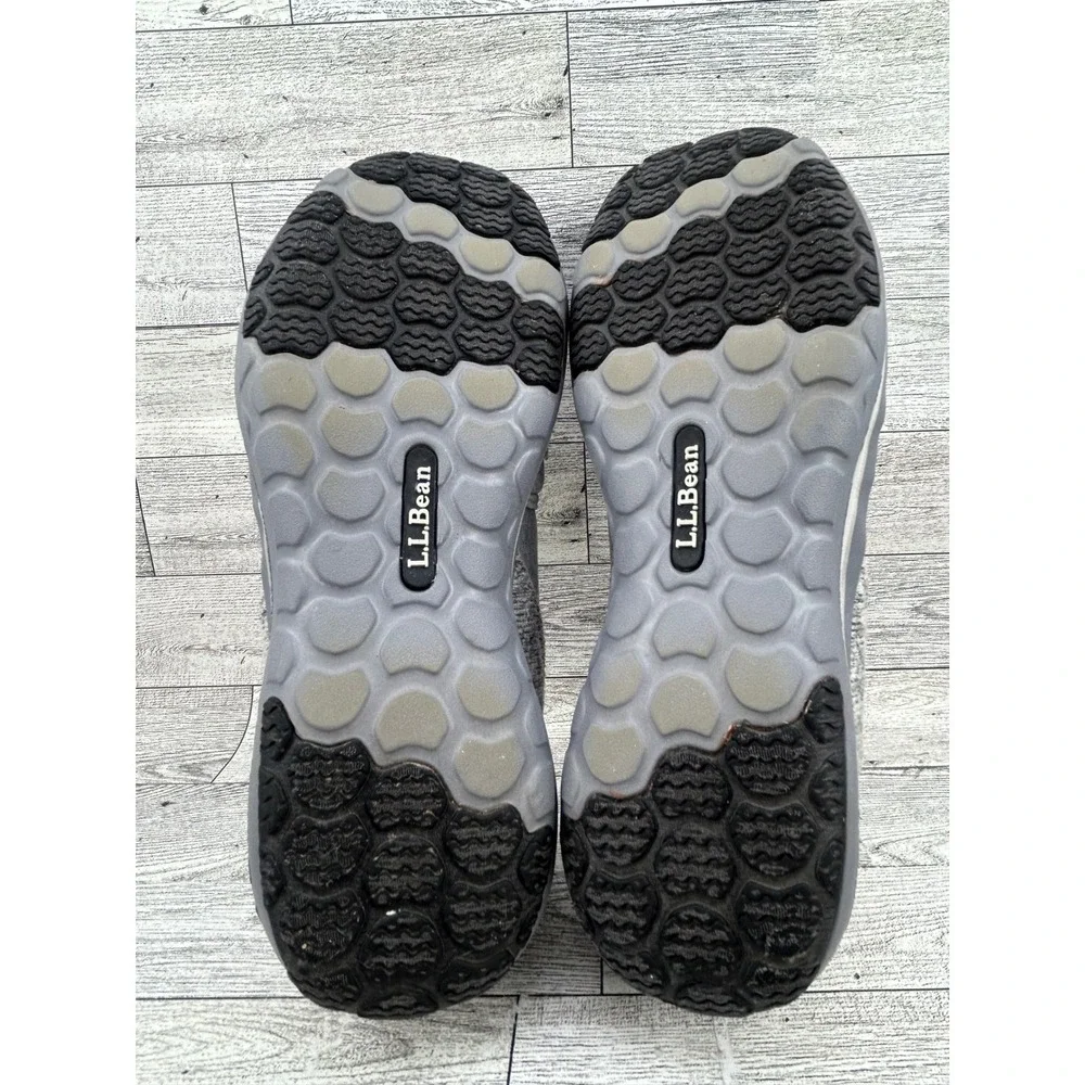 LL Bean Womens Everyday Slip-On Shoes Gray Knit Loafers 503514‎ Size 9 Medium